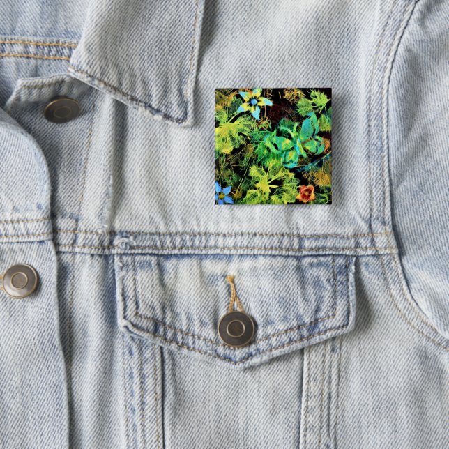 Schmetterling und Blume Rodilius Abzeichen Button (Beispiel)