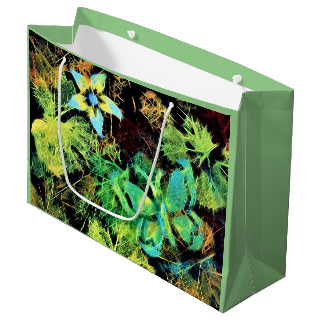 Schmetterling und Blume Rodilius Geschenktasche Große Geschenktüte (Vorderseite Schrägansicht)