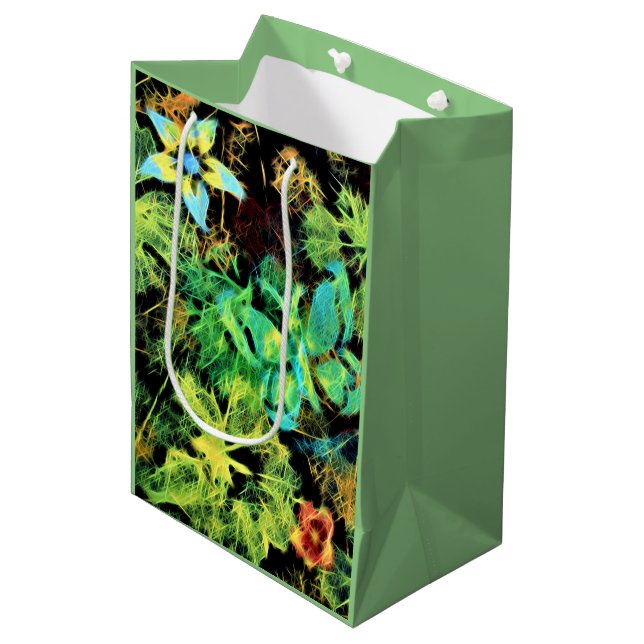 Schmetterling und Blume Rodilius Geschenktasche Mittlere Geschenktüte (Vorderseite Schrägansicht)