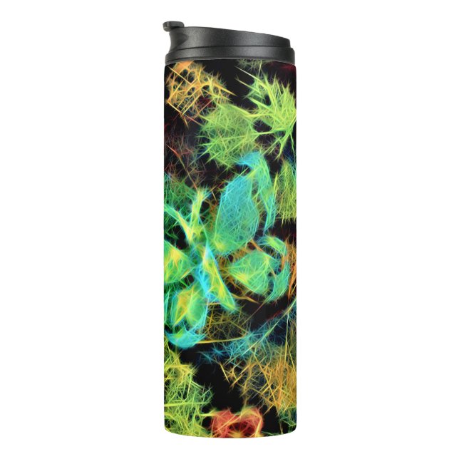 Schmetterling und Blume Rodilius Thermal Tumbler Thermosbecher (Nach rechts gedreht)