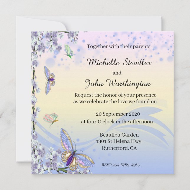 Schmetterling und Blume Save The Date (Vorderseite)
