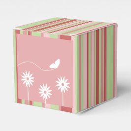 Schmetterling und Blume - Schachtel mit gestreifte Geschenkschachtel