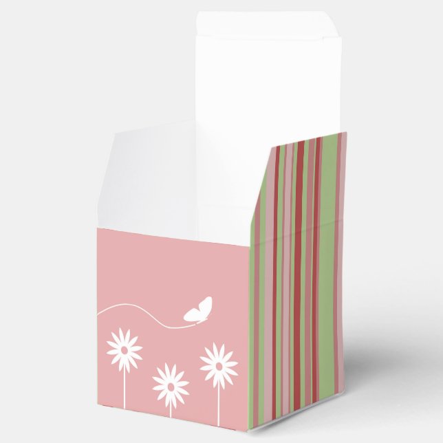 Schmetterling und Blume - Schachtel mit gestreifte Geschenkschachtel (Geöffnet)