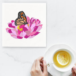 Schmetterling und Blume Serviette