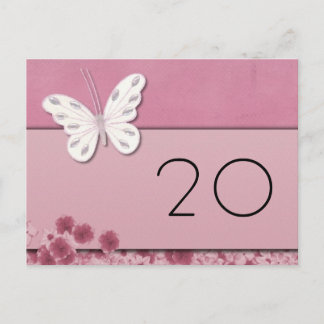 Schmetterling und Blume Tischnummer Postkarte