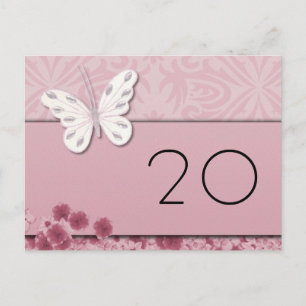 Schmetterling und Blume Tischnummer Postkarte