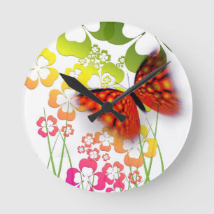 Schmetterling und Blume Uhr