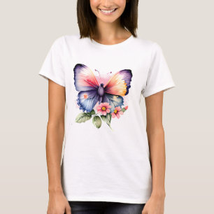 Schmetterling und Blumen T-Shirt
