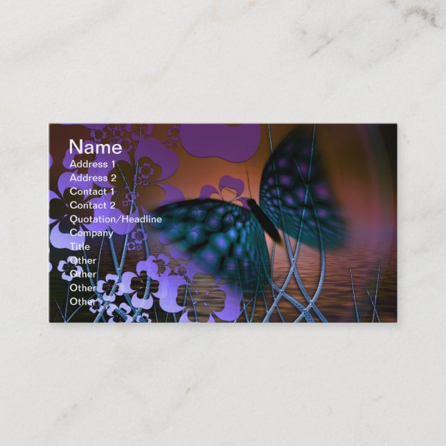 Schmetterling und Blumen Visitenkarte (Vorderseite)
