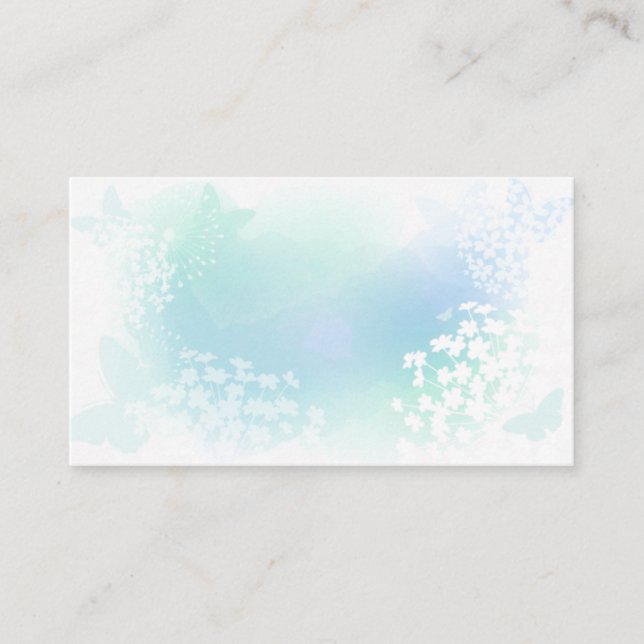Schmetterling und BlumenAquarell-Hintergrund Visitenkarte (Vorderseite)