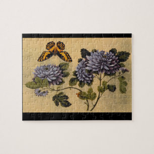 Schmetterling und Dahlias', unbekanntes artist_The
