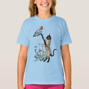 Schmetterling- und Daisy-Blume T-Shirt