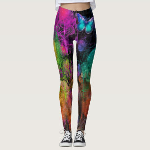 Schmetterling und ein Farbdesign auf süßen eng anl Leggings