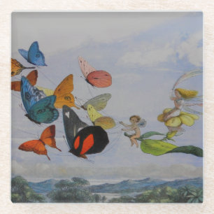 Schmetterling und Feenkönigin Schmetterlinge Feen Glasuntersetzer