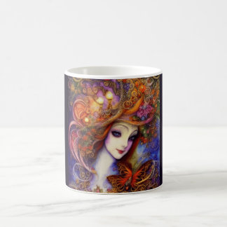 Schmetterling und Gartengöttin in der Blues Wasser Kaffeetasse
