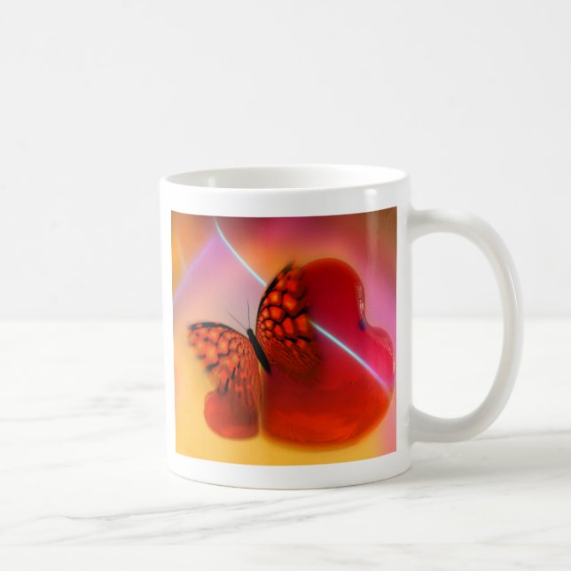 Schmetterling und Herz Kaffeetasse (Rechts)
