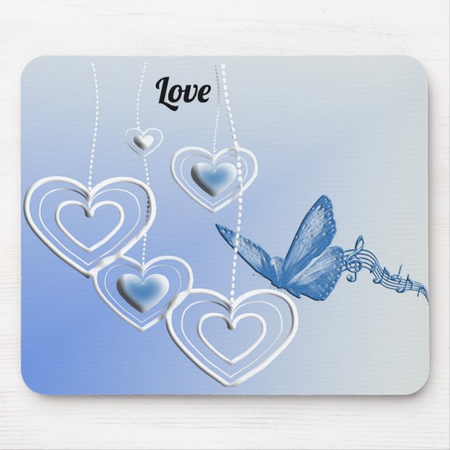 Schmetterling und Herz Mousepad (Vorne)