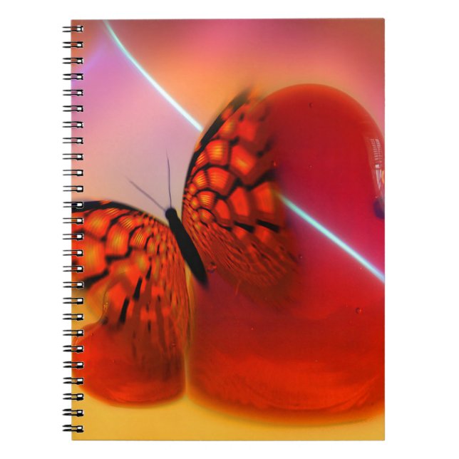 Schmetterling und Herz Notizblock (Vorderseite)