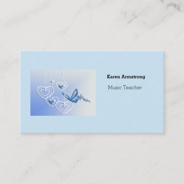 Schmetterling und Herz Visitenkarte (Vorderseite)
