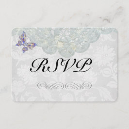 Schmetterling und Hochzeit RSVP Matte 3,5" x 5" Karte