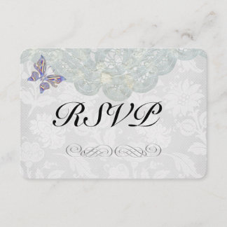 Schmetterling und Hochzeit RSVP Matte 3,5" x 5" Karte