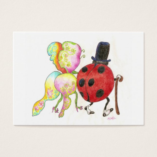 Schmetterling und Ladybug winziges Valentin (Vorderseite)