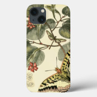 Schmetterling und Libelle mit roten Blumen