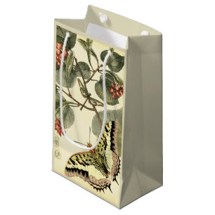 Schmetterling und Libelle mit roten Blumen Kleine Geschenktüte