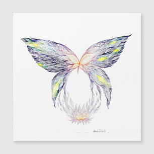 Schmetterling und Lotus Magnetkarte