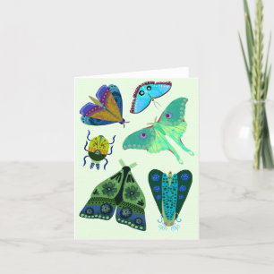 Schmetterling und Moth BLANK Grußkarte Dankeskarte