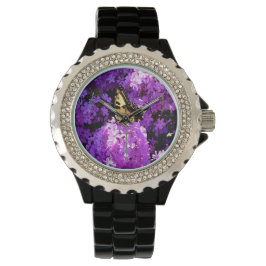 Schmetterling und Phlox Armbanduhr