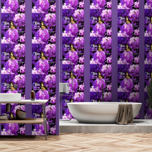 Schmetterling und Phlox, Ecclesiastes 3:11 Tapete (Badezimmer)