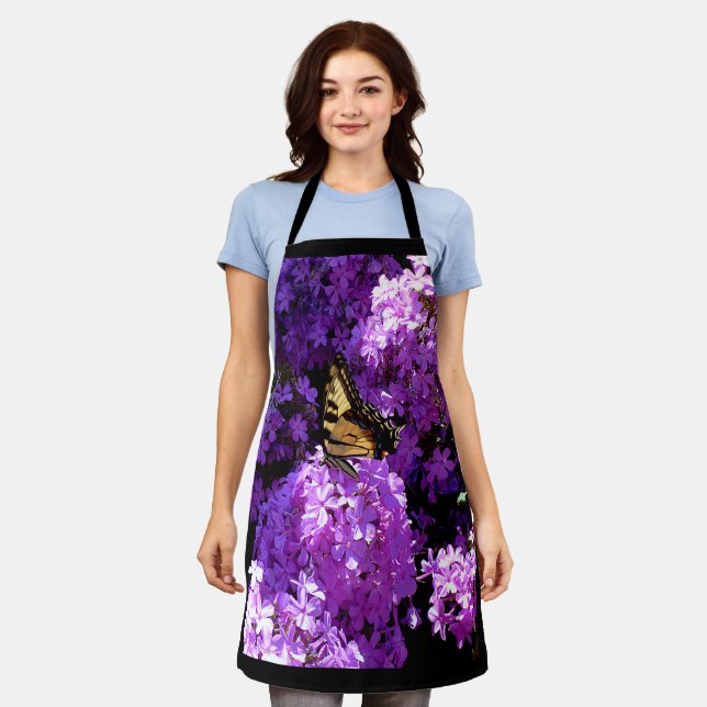 Schmetterling und Phlox Schürze (Getragen)