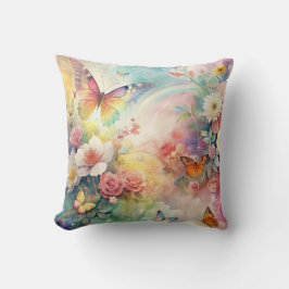 Schmetterling und Regenbogen Kissen