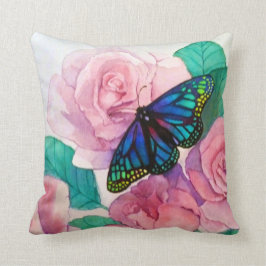 Schmetterling und Rose Kissen