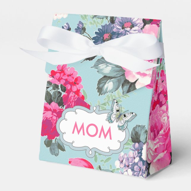 Schmetterling und Rose Mutter-Tag-Geschenkboxen Geschenkschachtel (Vorderseite)