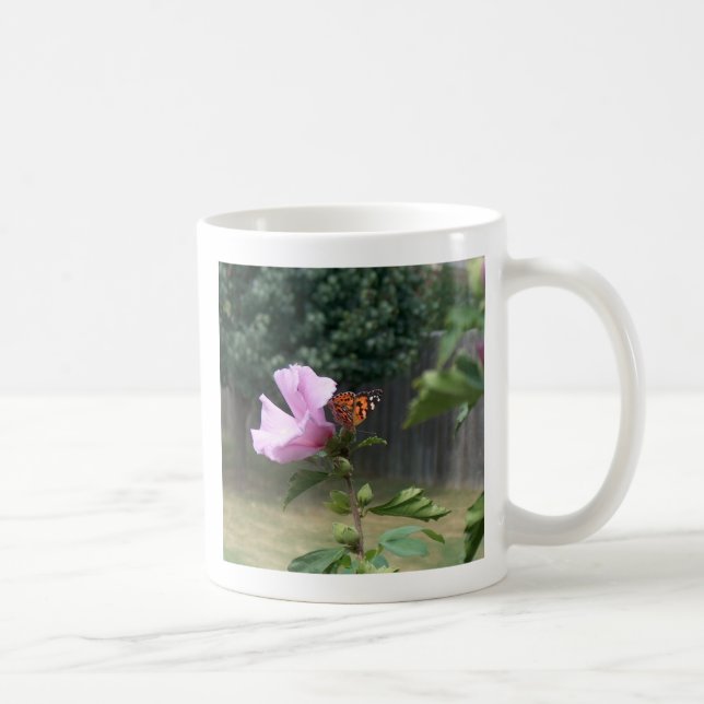 Schmetterling und Rose Sharons Kaffeetasse (Rechts)
