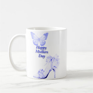Schmetterling und Schuhe in Blau Kaffeetasse