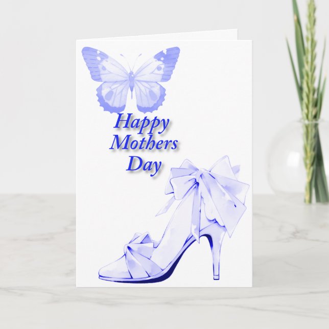 Schmetterling und Schuhe in Blau Karte (Vorderseite)
