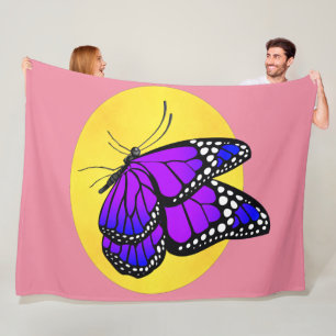 Schmetterling und Sonnenbild für Fleece Blanket
