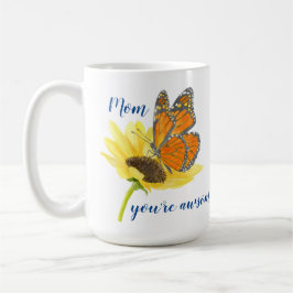 Schmetterling und Sonnenblume Kaffeetasse