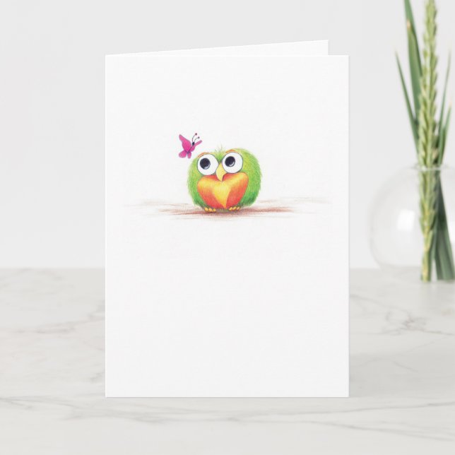 Schmetterling und Sprout-Grußkarte Karte (Vorderseite)