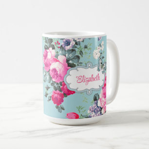Schmetterling und Vintage Rose Muttertagsgeschenk Kaffeetasse