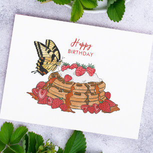 Schmetterling und Waffeln Alles Gute zum Geburtsta Postkarte