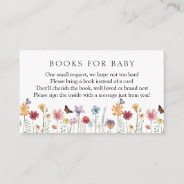 Schmetterling und Wildblume Bücher für Baby Begleitkarte