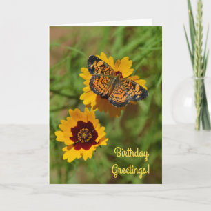 Schmetterling und Wildblumen Blumenkarte Karte