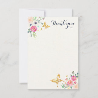 Schmetterling Vielen Dank Note Card Mitteilungskarte