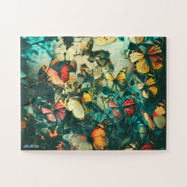 Schmetterling Vintage bunt entspannende Augen Puzz