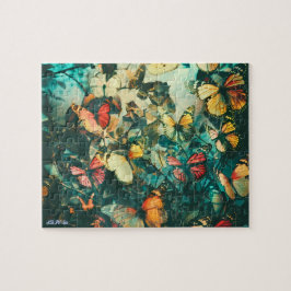 Schmetterling Vintage bunt entspannende Augen Puzz