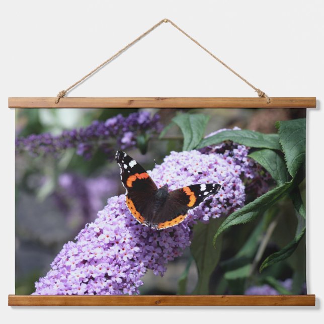 Schmetterling Wandteppich Mit Holzrahmen (Vorne)